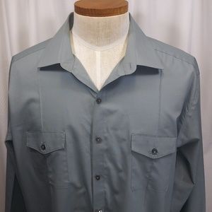 J. Ferrar L/S Button Front Gray Dress Shirt 2XL